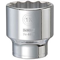 DeWALT DWMT74605OSP Drive Socket, SAE Measuring, 3/4 in Drive, 12-Point, 1-7/8 in Socket, Vanadium Steel