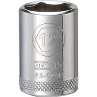 DeWALT DWMT86109OSP Hand Socket, Metric Measuring, 1/4 in Drive, 6-Point, 12 mm Socket, Vanadium Steel