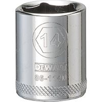 DeWALT DWMT86114OSP Hand Socket, Metric Measuring, 1/4 in Drive, 6-Point, 14 mm Socket, Vanadium Steel