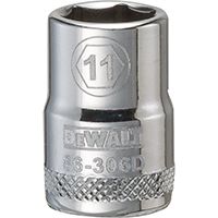 DeWALT DWMT86306OSP Hand Socket, Metric Measuring, 3/8 in Drive, 6-Point, 11 mm Socket, Vanadium Steel