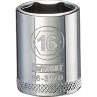 DeWALT DWMT86311OSP Hand Socket, Metric Measuring, 3/8 in Drive, 6-Point, 16 mm Socket, Vanadium Steel