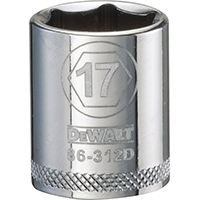 DeWALT DWMT86312OSP Hand Socket, Metric Measuring, 3/8 in Drive, 6-Point, 17 mm Socket, Vanadium Steel