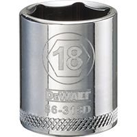 DeWALT DWMT86313OSP Hand Socket, Metric Measuring, 3/8 in Drive, 6-Point, 18 mm Socket, Vanadium Steel