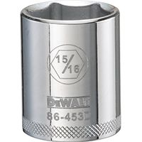 DeWALT DWMT86453OSP Fractional Drive Socket, 1/2 in Drive, 6-Point, 15/16 in Socket, Steel