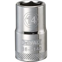 DeWALT DWMT86514OSP Drive Socket, Metric Measuring, 1/2 in Drive, 6-Point, 14 mm Socket, Vanadium Steel