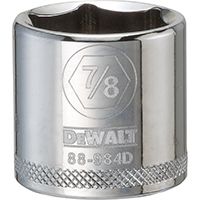 DeWALT DWMT88984OSP Hand Socket, SAE Measuring, 3/8 in Drive, 6-Point, 7/8 in Socket, Vanadium Steel