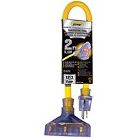 PowerZone Sjtow Pro Triple Tap Extension Cord, 12/3, 2 Ft