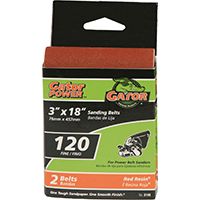 Gator 3149 Sanding Belt, 120-Grit, Fine, 18 in L, 3 in W, Aluminum Oxide