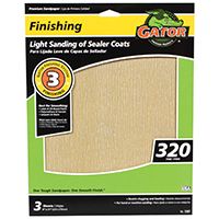 Gator 7267 Sanding Sheet, 320-Grit, Very Fine, Aluminum Oxide