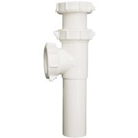 Plumb Pak PP66-8W Master End Outlet and Tailpiece, 1-1/2 in Run, Slip Joint Run Connection, 1-1/2 in Branch, White