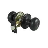 ProSource Privacy Door Knob, 2-3/8 - 2-3/4 In, Adjustable 6-Way Latch Bolt Fasteners, Aged Bronze, 3 Grade