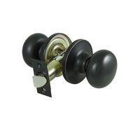 ProSource Passage Door Knob, 2-3/8 - 2-3/4 In, Adjustable 6-Way Latch Bolt Fasteners, Aged Bronze, 3 Grade