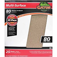 Gator 3265 Sanding Sheet, 80-Grit, Medium, Aluminum Oxide