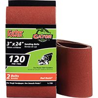 Gator 3155 Sanding Belt, 120-Grit, Fine, 24 in L, 3 in W, Aluminum Oxide