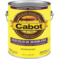 Cabot 1608 Decking Stain, Medium Base, Opaque, 1 gal