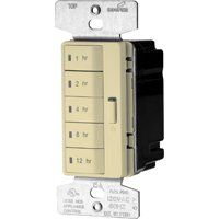 Eaton Wiring Devices PT18H-V-K Programmable Hour Timer, 15 A, 120 V, 1, 2, 4, 8, 12 hr Off Time Setting, Ivory