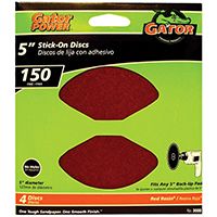 Gator 3000 Stick-On Sanding Disc, 150-Grit, Fine Grade, Aluminum Oxide, 5 in Dia