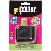 GetPower GP-AC2USB-BLK USB to AC Home Adapter, 2.4 A Charging, Black