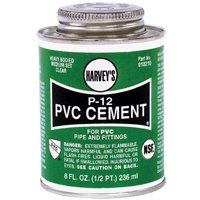 HARVEY P-12 Series 018210-24 Solvent Cement, Clear, 8 oz Can