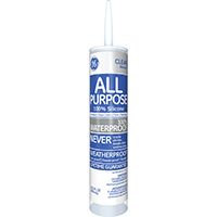 GE Silicone I GE012A Silicone Caulk, Clear, 10.1 oz Cartridge