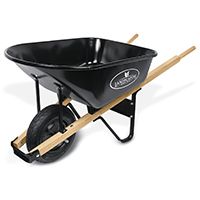 Landscapers Select Wheelbarrow, Black, Lacquered Wood Handle, 6 Cu-Ft Heap, Steel, 16 In Pneumatic
