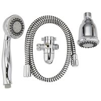 Plumb Pak K750CP 3-Way, Round Showerhead Kit, 1.8 gpm, 3 Spray Functions, 3 in Head diameter, Metal/Plastic