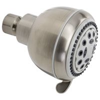 Plumb Pak K701BN Fixed, Round Showerhead, 1.8 gpm, 5 Spray Functions, 3.35 in Head diameter, Metal/Plastic