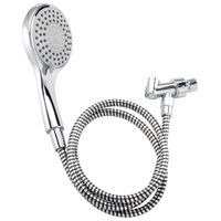 Plumb Pak K747CP Round Handheld Shower, 1.8 gpm, 5.15 in Dia Face, 60 in Hose, 5 Spray Functions, Metal/Plastic