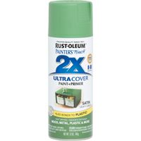 RUST-OLEUM PAINTER'S Touch 249072 General-Purpose Satin Spray Paint, Satin, Leafy Green, 12 oz Aerosol Can