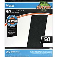 Gator 3292 Sanding Sheet, 50-Grit, Cloth Backing, Emery