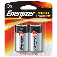 Energizer E93BP-2 Alkaline Battery, C, Zinc, Manganese Dioxide, 1.5 V