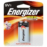 Energizer 522BP Alkaline Battery, 9 V, Zinc, Manganese Dioxide