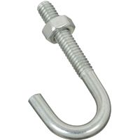 National Hardware 2195BC Series 232884 J-Bolt, 1/4 in Thread, 1.31 in L Thread, Steel, Zinc