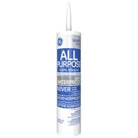 GE Silicone I GE112A Silicone Caulk, White, 10.1 oz Cartridge