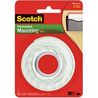 Scotch 110 Heavy-Duty Mounting Tape, 75 in L, 1 in W, White