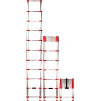 XTEND+CLIMB Home Series 760P Telescoping Ladder, 225 lb Weight Capacity, 11-Step, Aluminum Alloy, Red/Silver