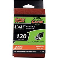 Gator 3145 Sanding Belt, 120-Grit, Fine, 21 in L, 3 in W, Aluminum Oxide