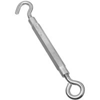 National Hardware 2172BC Series N221-903 Turnbuckle, 320 lb Weight Capacity, Hook Fitting A, Eye Fitting B, Aluminum