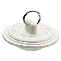 Plumb Pak Duo Fit PP820-6 Drain Stopper, Rubber, White, For 1-5/8 to 1-3/4 in Sink