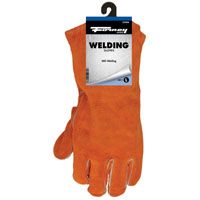 ForneyHide 55206 Welding Gloves, L, Gauntlet Cuff, Wing Thumb, Orange, Leather Palm