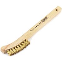 Forney 70491 Scratch Brush, Curved Handle, Brass Bristle