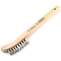 Forney 70503 Scratch Brush, Curved Handle, Stainless Steel Bristle