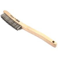 Forney 70521 Scratch Brush, Long Handle, Stainless Steel Bristle