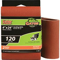 Gator 3185 Sanding Belt, 120-Grit, Fine, 24 in L, 4 in W, Aluminum Oxide