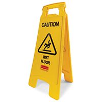 Rubbermaid FG611277 YEL Floor Sign, 26 in L, 11 in W, Caution Wet Floor