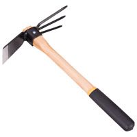 Landscapers Select Hoe And Cultivator, Black Carbon Steel, Ergonomic Cushion Grip Handle