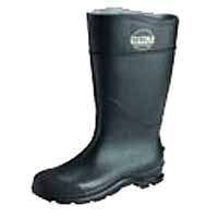 Servus 18822-8 Non-Insulated Knee Boot, #8, Plain Toe, Pull On Closure, PVC, Black