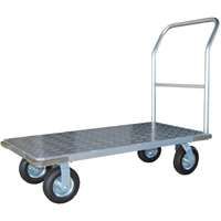 ProSource Heavy Duty Platform Cart, 1100 Lb, 8 In Rear Swivel Wheel, Removable Handle, Aluminum