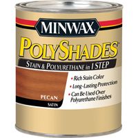 Minwax PolyShades 61320444 Wood Stain and Polyurethane, Satin, Pecan, 1 qt Can