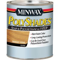 Minwax PolyShades 61410444 Wood Stain and Polyurethane, Gloss, Honey Pine, 1 qt Can